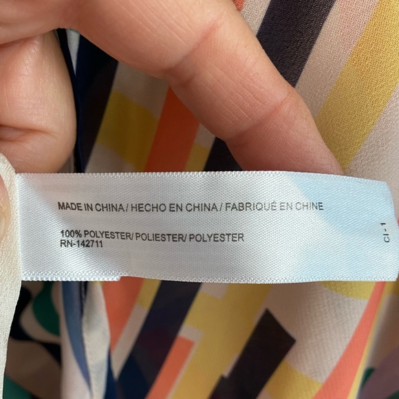 Eloquii Tiered Dress Size 20 Handkerchief Hem Multicolored Lined - Picture 6 of 8